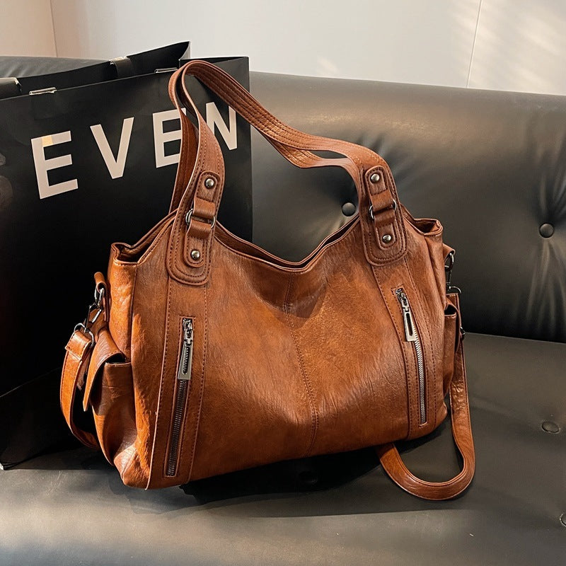 VIVIAN | Stoere Leren Dames Tas Met Uniek Design & Ritsen – Strak, Modieus & Handig