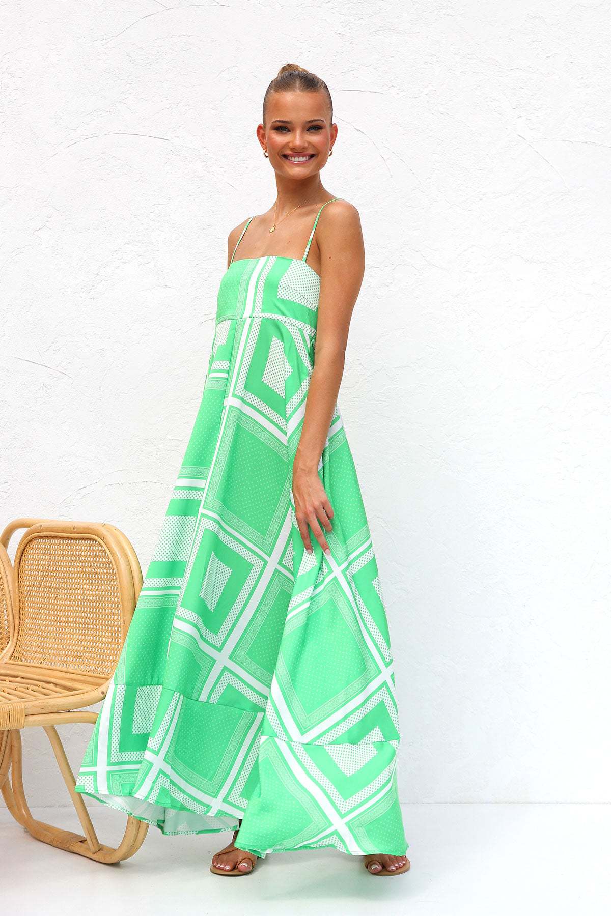 CHANTAL | Zomerse Maxi Jurk Voor Dames Met Grafische Print - Ibiza Style & Comfortabel