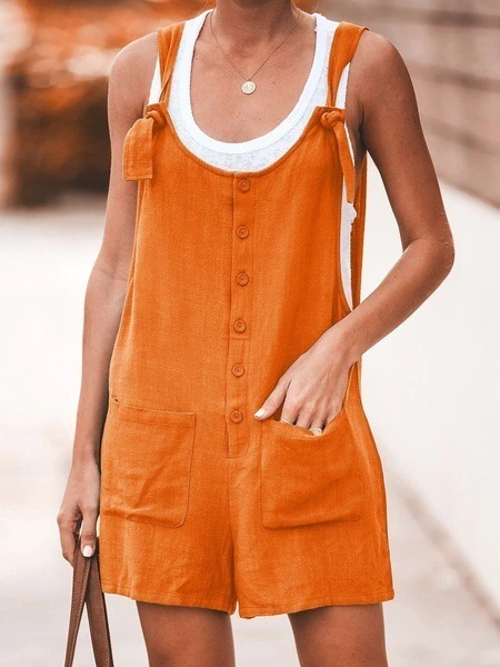 SANNE | Casual Zomer Jumpsuit Voor Dames Met Knopen en Zakken - Zomers, Luchtig & Stijlvol