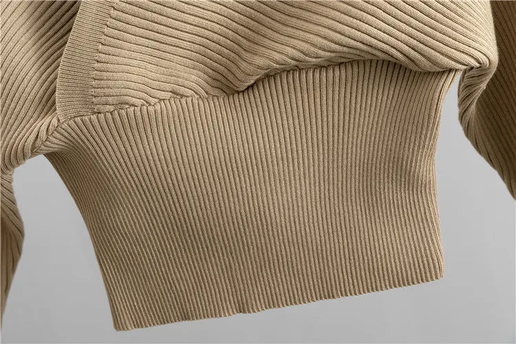 ILONA | Gebreide Joggerset Voor Dames Met Gekruiste Damestrui – Flatterend, Comfortabel & Casual-Chic Voor Elke Dag