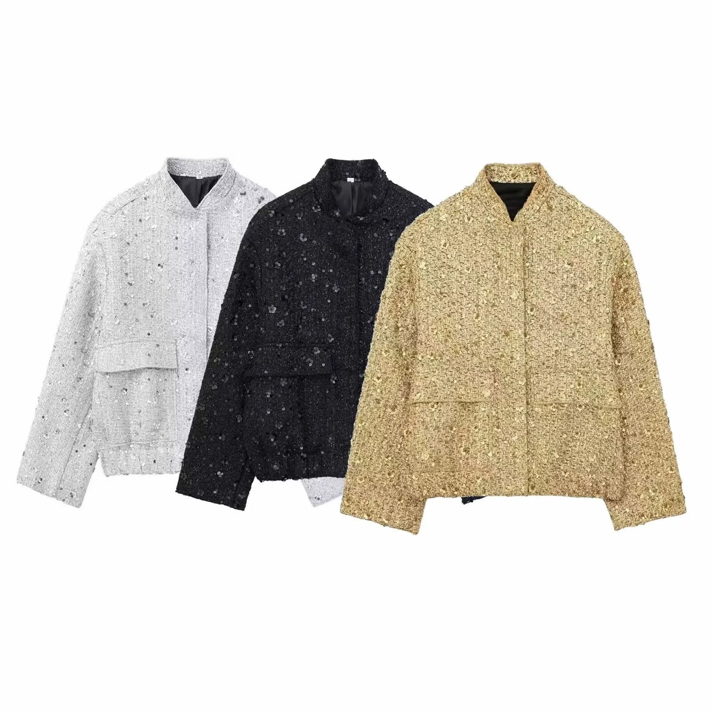 SARAH | Casual Bomberjack Met Gouden Pailletten – Comfort Meets Glamour