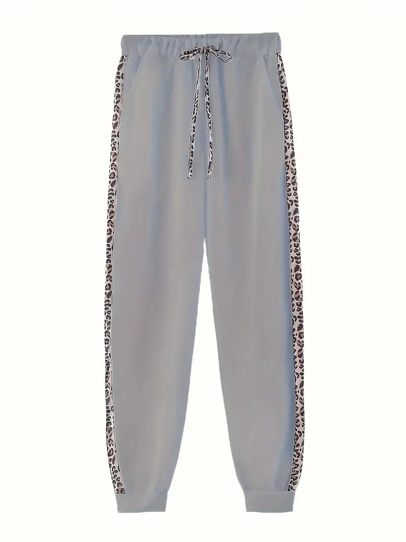 SASKIA | Dames Joggingset Met Luipaarddetails – Comfortabel, Trendy & Ideaal Voor Relaxte Dagen