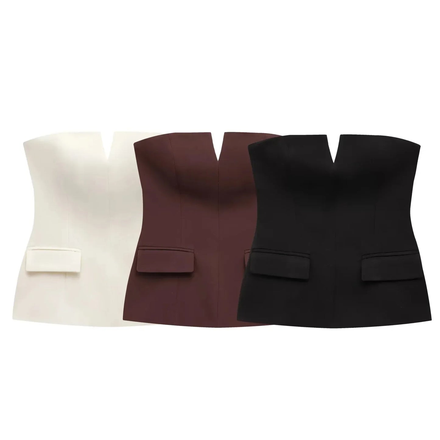 MILA | Luxe Strapless Dames Top Met V-Hals En Antislip Detail – Elegant, Comfortabel & Blijft Perfect Zitten