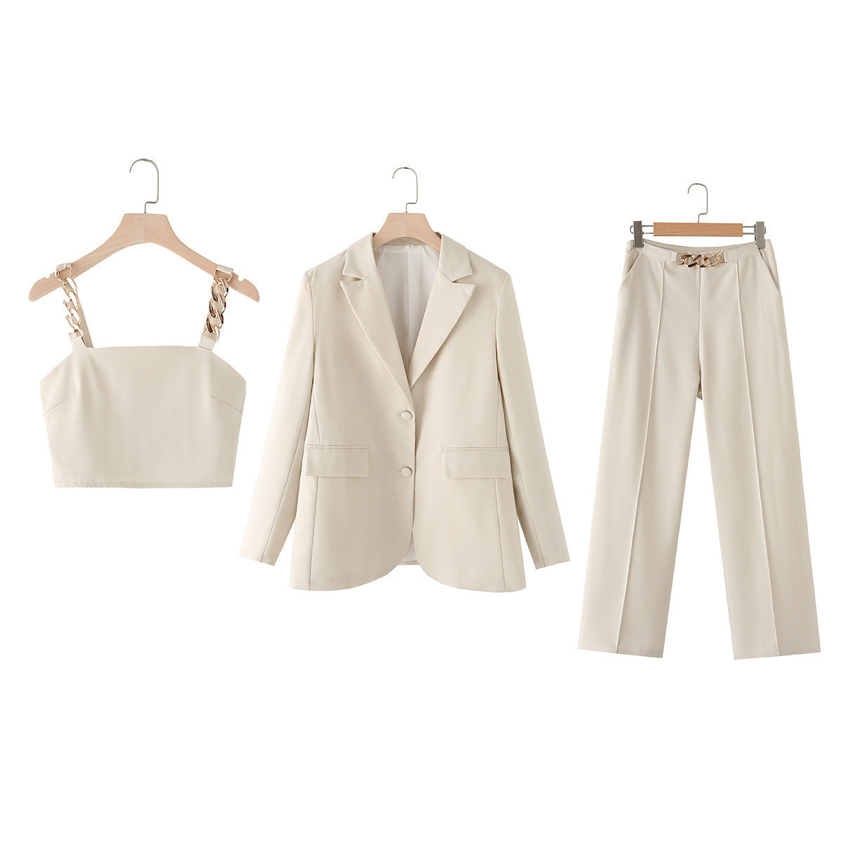 NAYA | Luxe 3-Delige Dames Zomerset met Kettingbandjes & Blazer