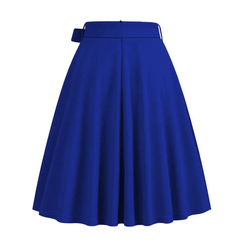 LOU | Elegante Dames A-lijn Midirok met Zijstrik – Hoog Getailleerd & Flatterend Silhouet