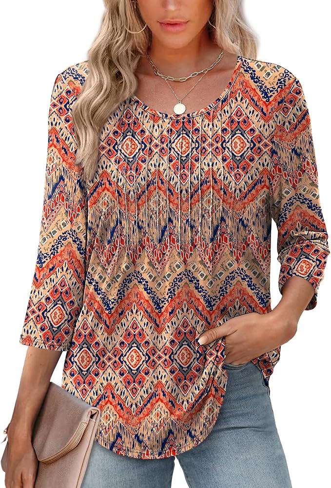 AFKE | Casual Dames Shirt Met Ronde Hals & Verticale Textuur op de Borst - Verfijnd & Comfort