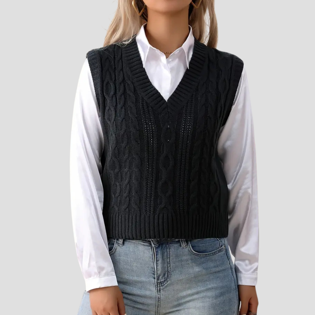 V-hals Mouwloze Pullover Voor Dames – De Chicste Layering Essential Voor Elke Outfit