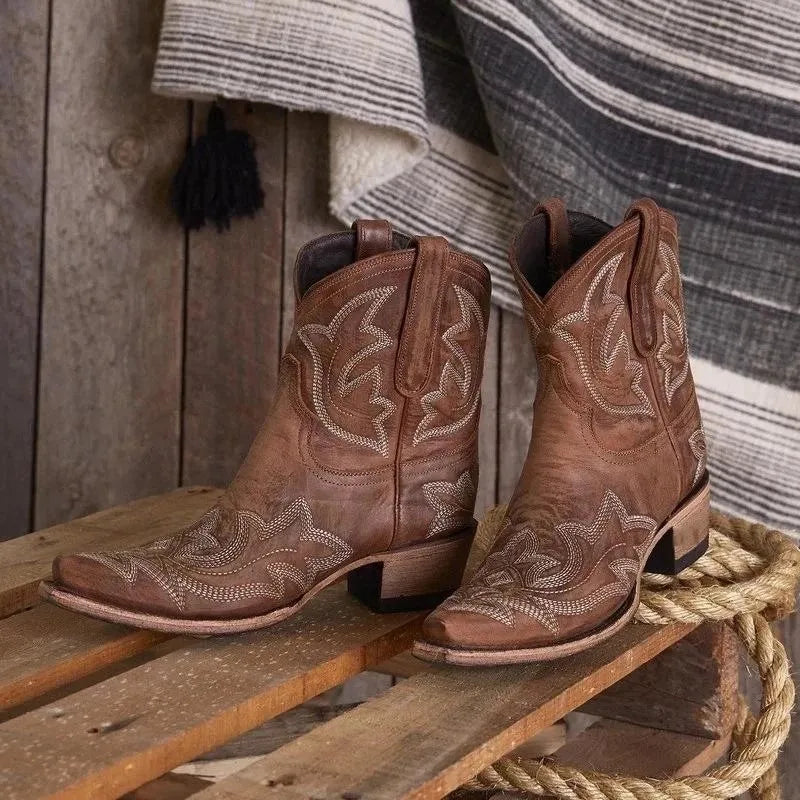 LIES | Elegante Korte Cowboy Laarsjes Voor Dames - Comfortabel & Stijlvol