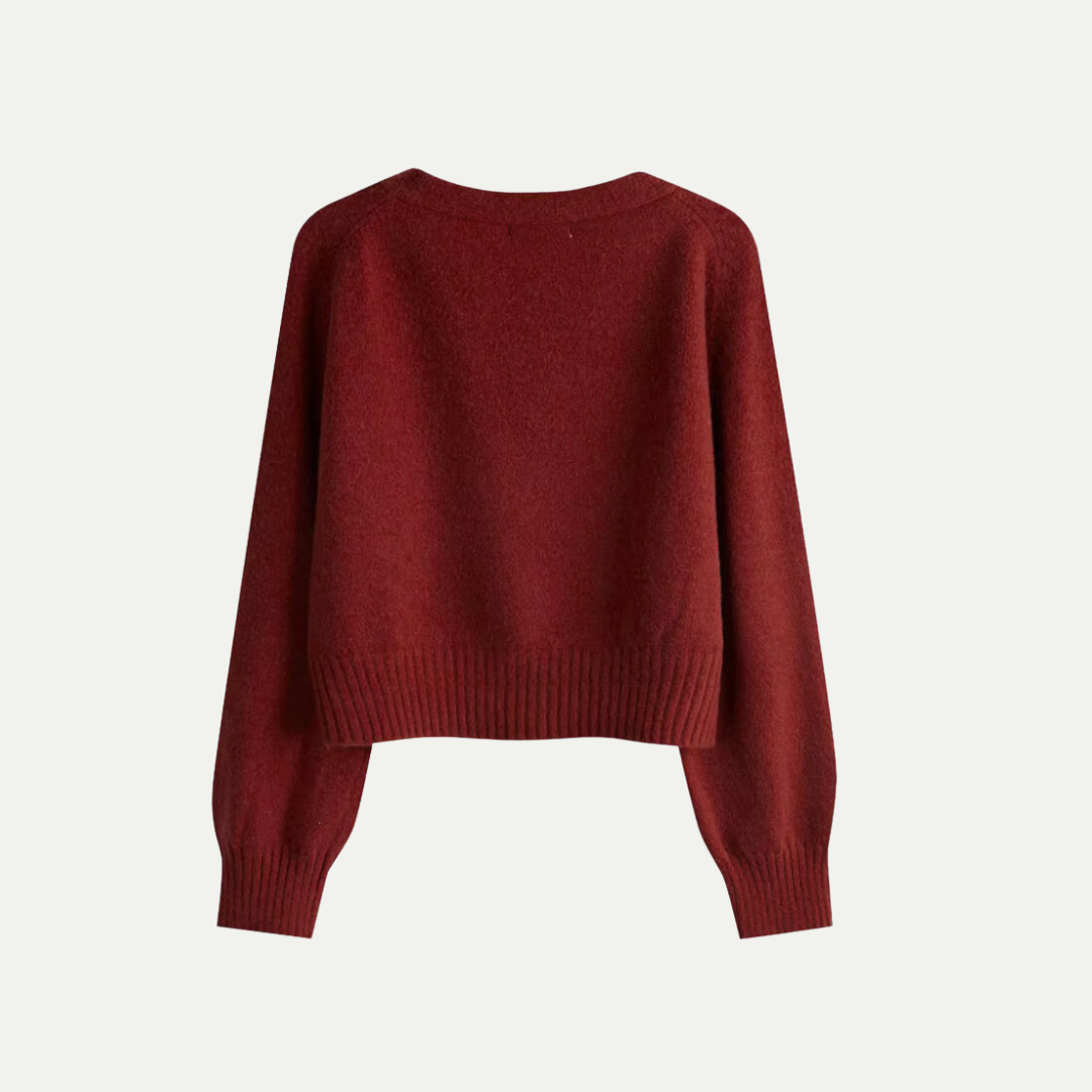 Dames Cardigan Van Premium Wol V-hals Met Schuine Knopen | Moderne Chic & Comfort