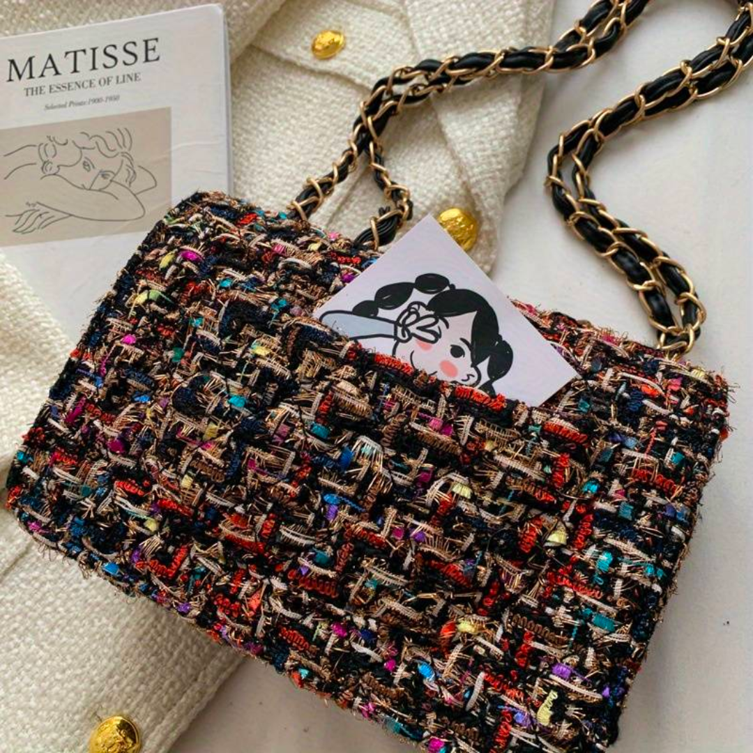SOPHIE | Dames Schoudertas Met Geweven Textuur – Flap Sluiting & Luxe Kettingband Voor Een Elegant Design