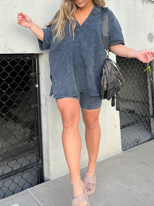 TOVA | Tweedelige Dames Comfort Set - Oversized Shirt Met Sportief Broekje