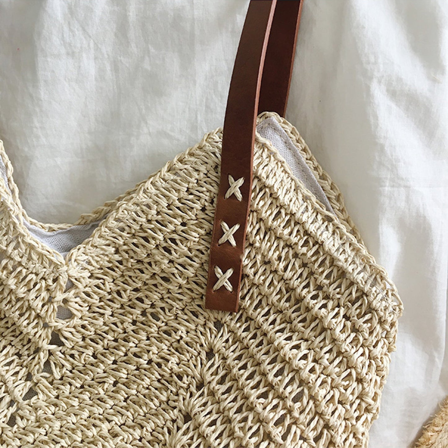 ZIVA | Elegante Gevlochten Strandtas Voor Dames - Zomers & Praktisch