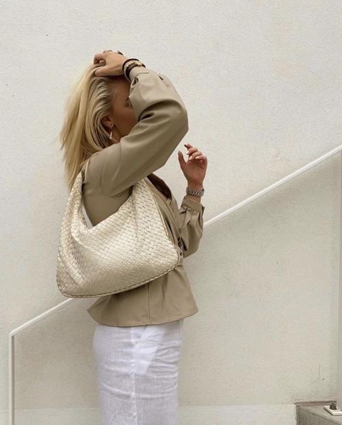 Tote Bag – Intrecciato Geweven Dames Tas, Vegan Leer & Tijdloze Elegant