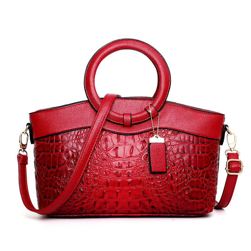 RAISA | Luxe Tas Vintage Tas Met Croco Textuur - Klassiek & Modieus