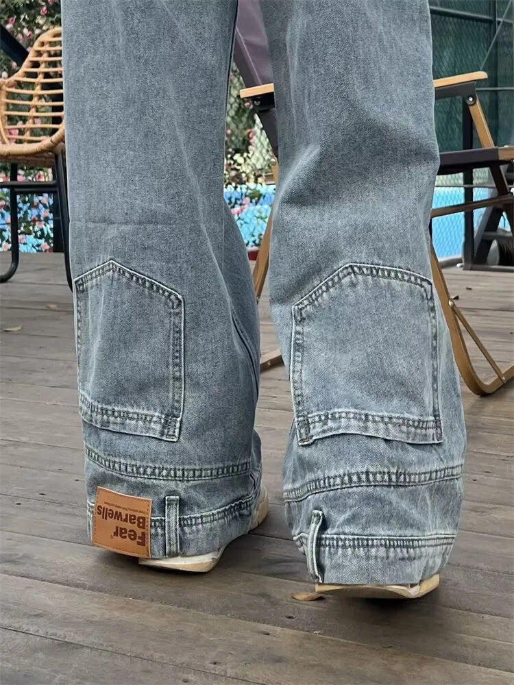 ALICE | Oversized Jeans Met Omgekeerd Design Voor Dames - Stijlvol & Modieus