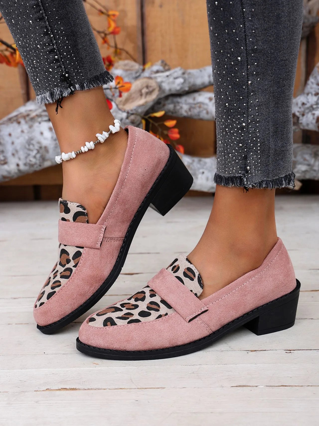 ARIA | Dames Luipaard Loafers Met Hak – Trendy, Comfortabel & Verfijnd