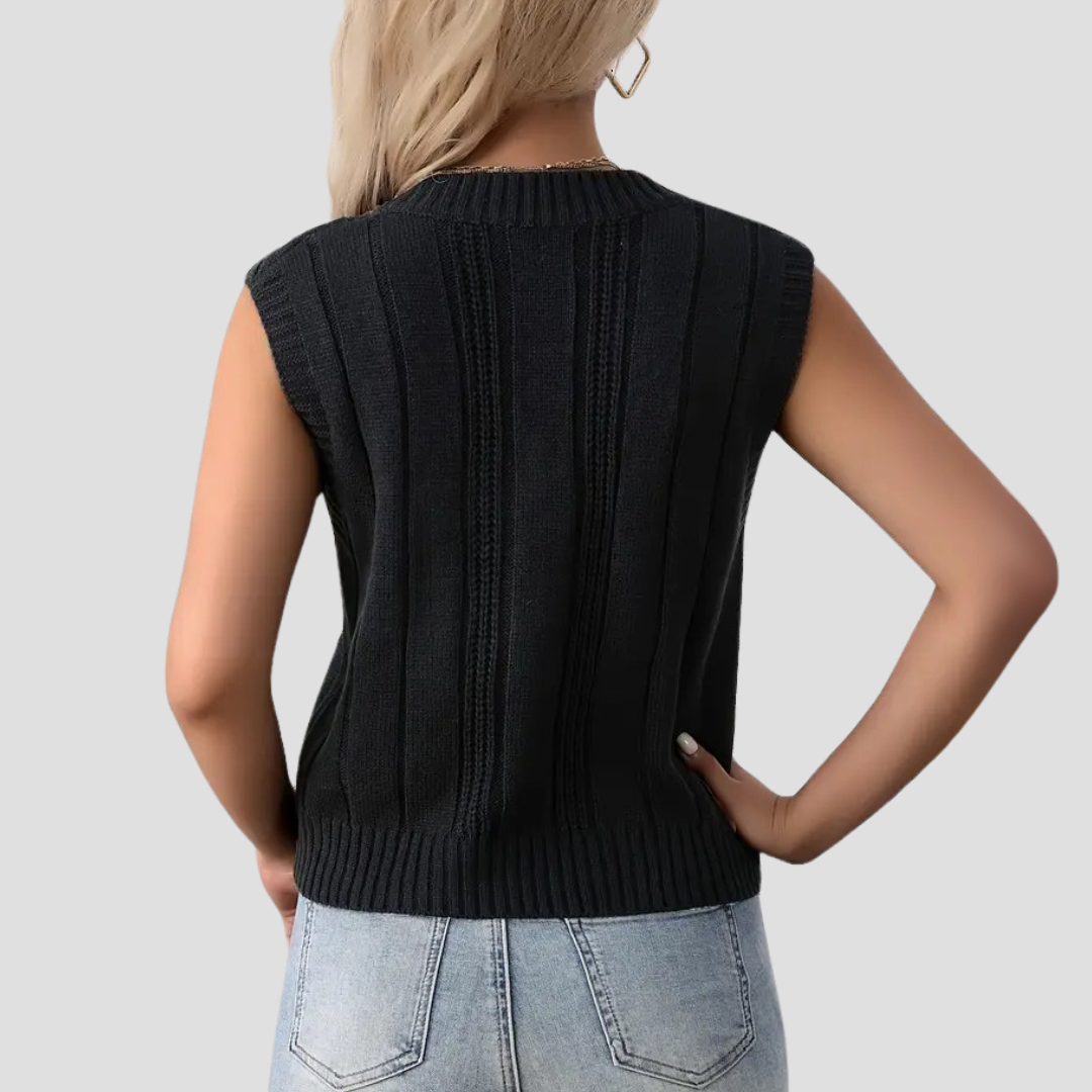 V-hals Mouwloze Pullover Voor Dames – De Chicste Layering Essential Voor Elke Outfit