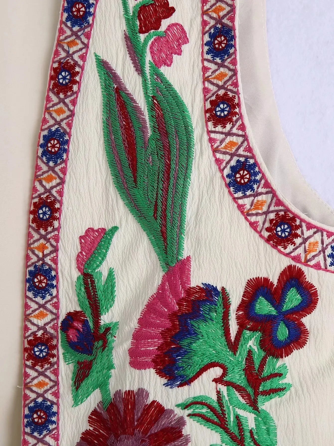 JINA | Zomerse Gilet Met Geborduurd Design - Modieus & Casual