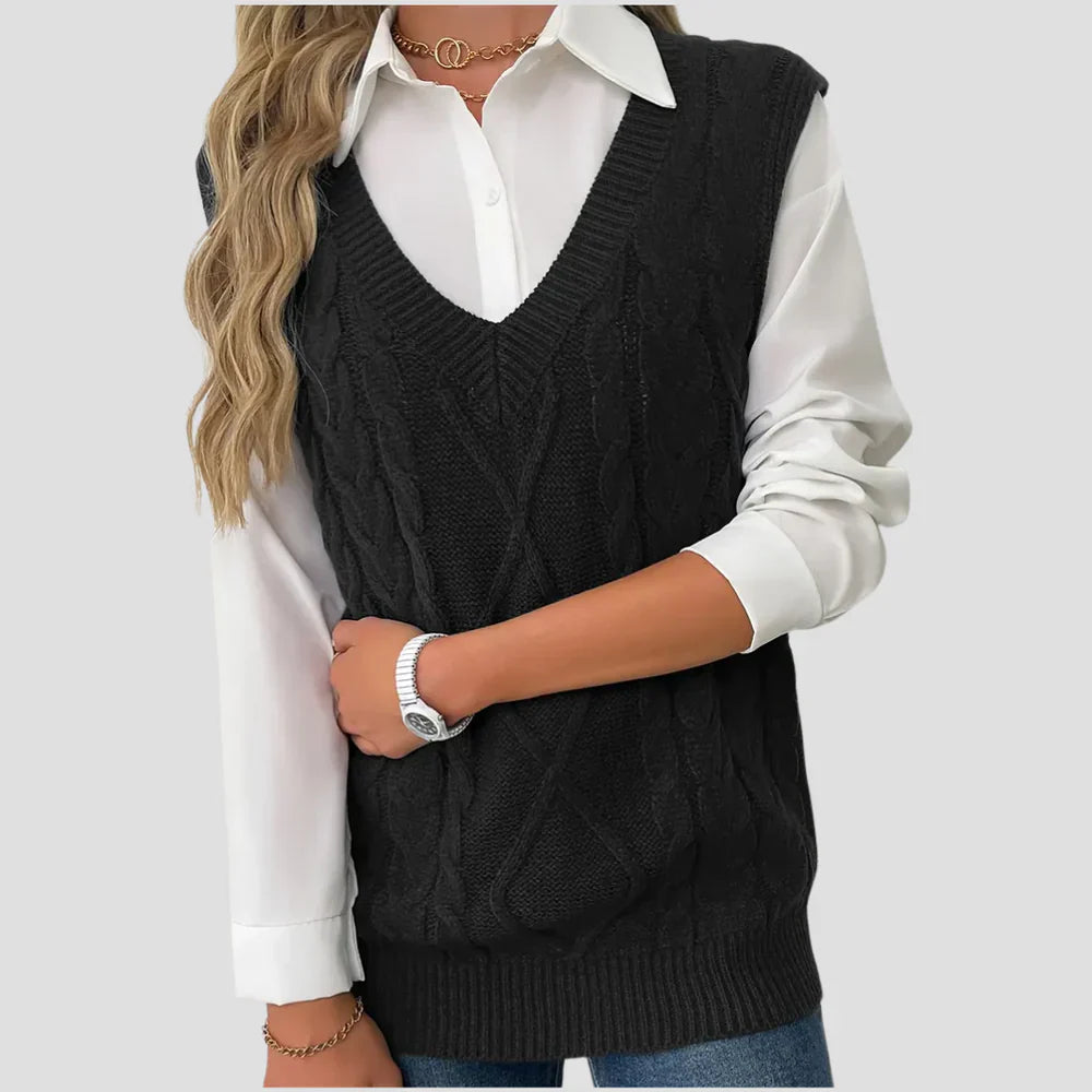 Mouwloze Gebreide Damestrui – Klassiek, Warm & Perfect Voor Layering