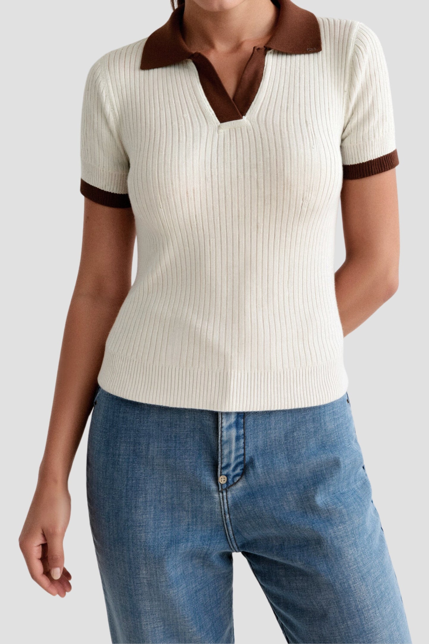 ELLY | Tijdloze Dun Gebreide Dames Polo Met Klassiek & Stijlvol Design