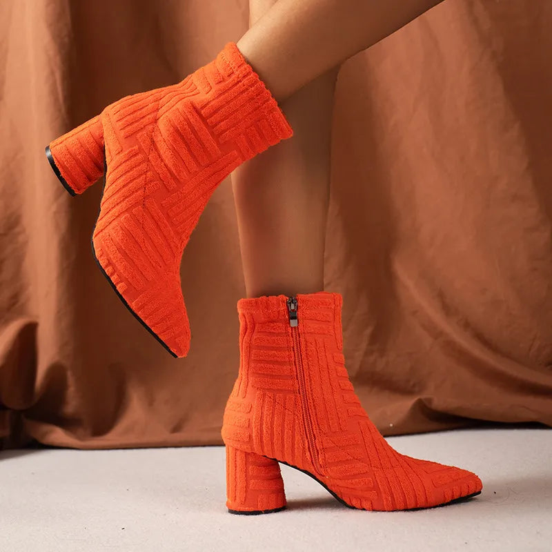 VINA | Luxe Suede Enkellaarzen Voor Dames Met Ronde Hak - Stoer, Stijlvol & Comfortabel