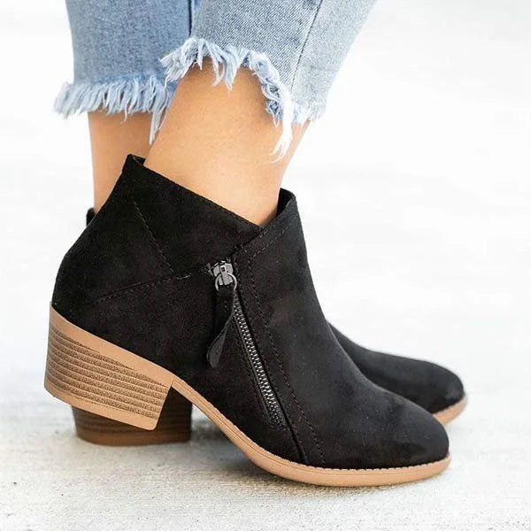 COLETTE | Comfortabele & Stevige Lage Laarzen met Hakje voor Dames