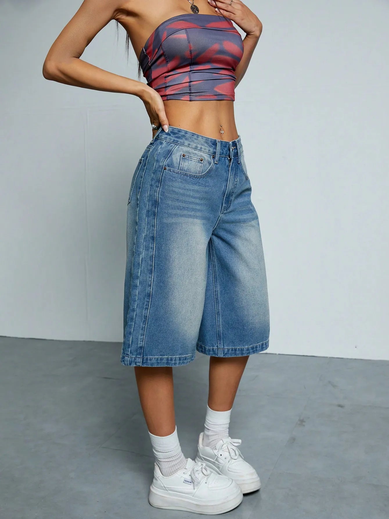 ZINA | Oversized Denim Short voor Dames met Nonchalante Fit - Populair, Stijlvol & Comfortabel