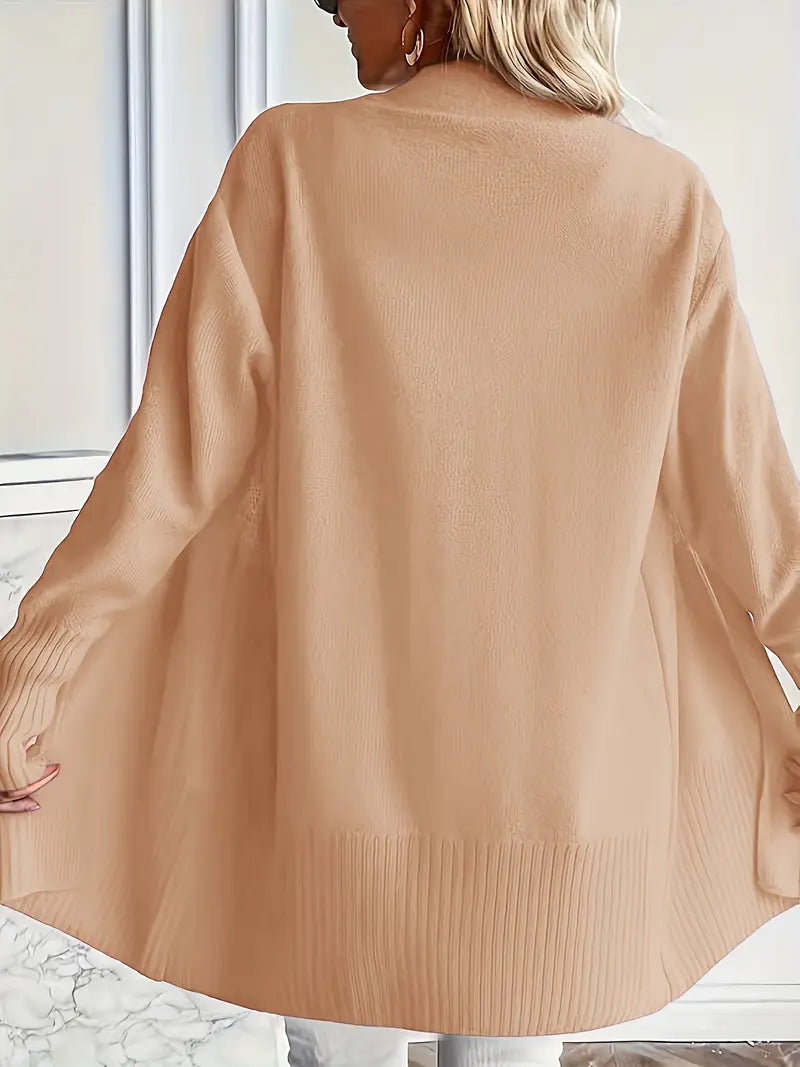 NAOMI | Lange Damesvest Met Brede Ribboorden – Warm, Stijlvol & Ideaal Voor Koude Dagen