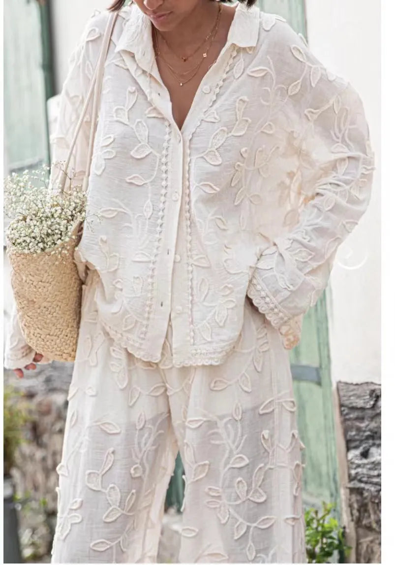 MICHELLE | Geborduurde Dames Zomer Set - Luxe, Stijlvol & Comfortabel
