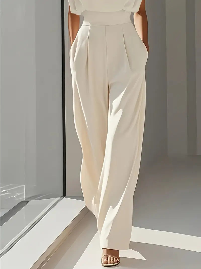 MIRA | Elegante Dames Jumpsuit met Gedefinieerde Taille en Rechte pijpen