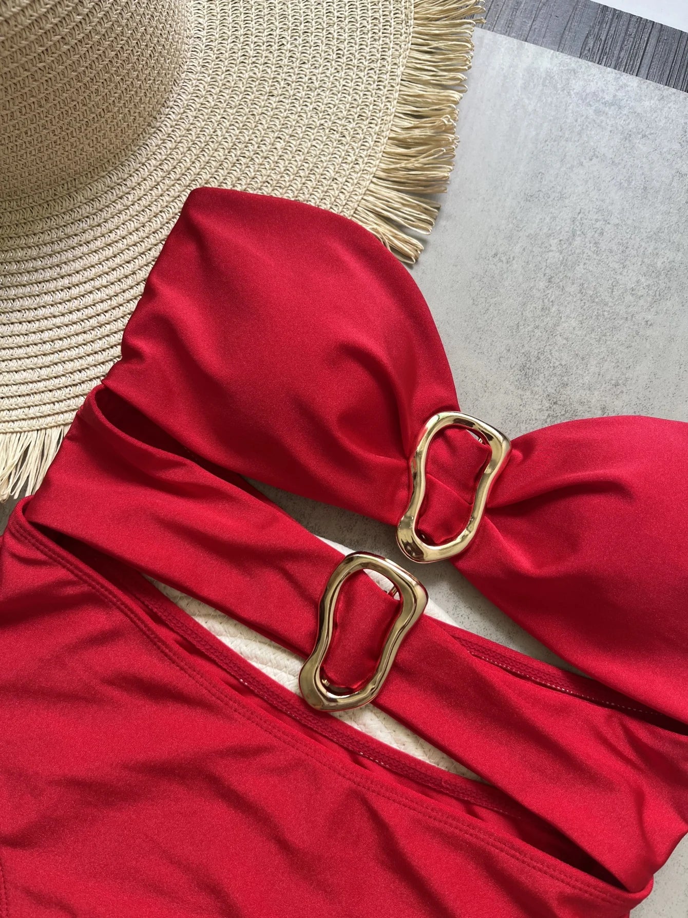 VERONIQUE | Elegante Badpak Met Gouden Details & Flatterend Broekje - Corrigerend, Stijlvol & Comfortabel