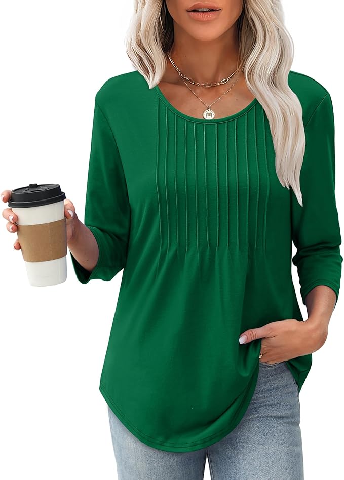 AFKE | Casual Dames Shirt Met Ronde Hals & Verticale Textuur op de Borst - Verfijnd & Comfort