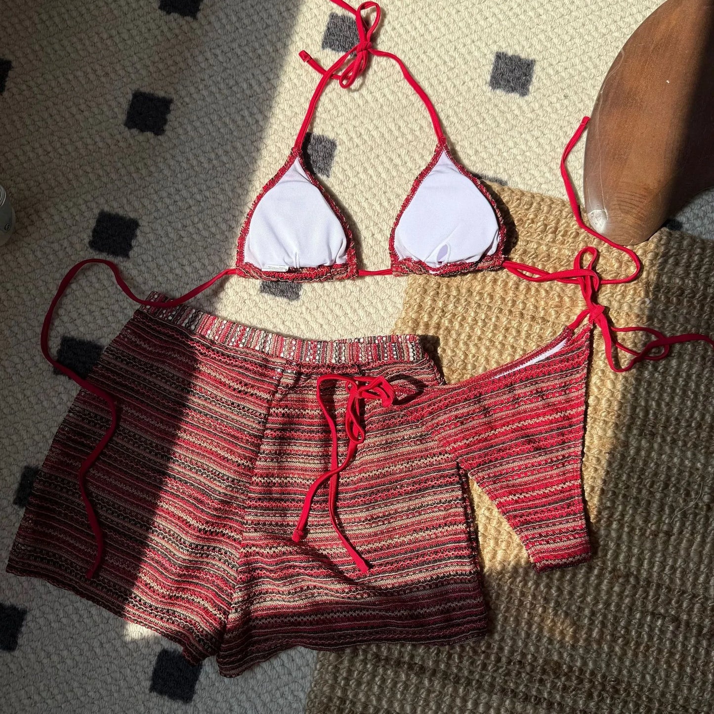 INDRA | Gehaakte 3-Delige Bikini Set Met Bijpassend Broekje - Ademend & Perfect Voor Vakantie