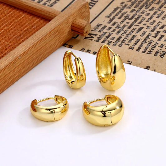 LENA | 3-Delige Set Ovale Oorbellen Voor Dames in Goud of Zilver