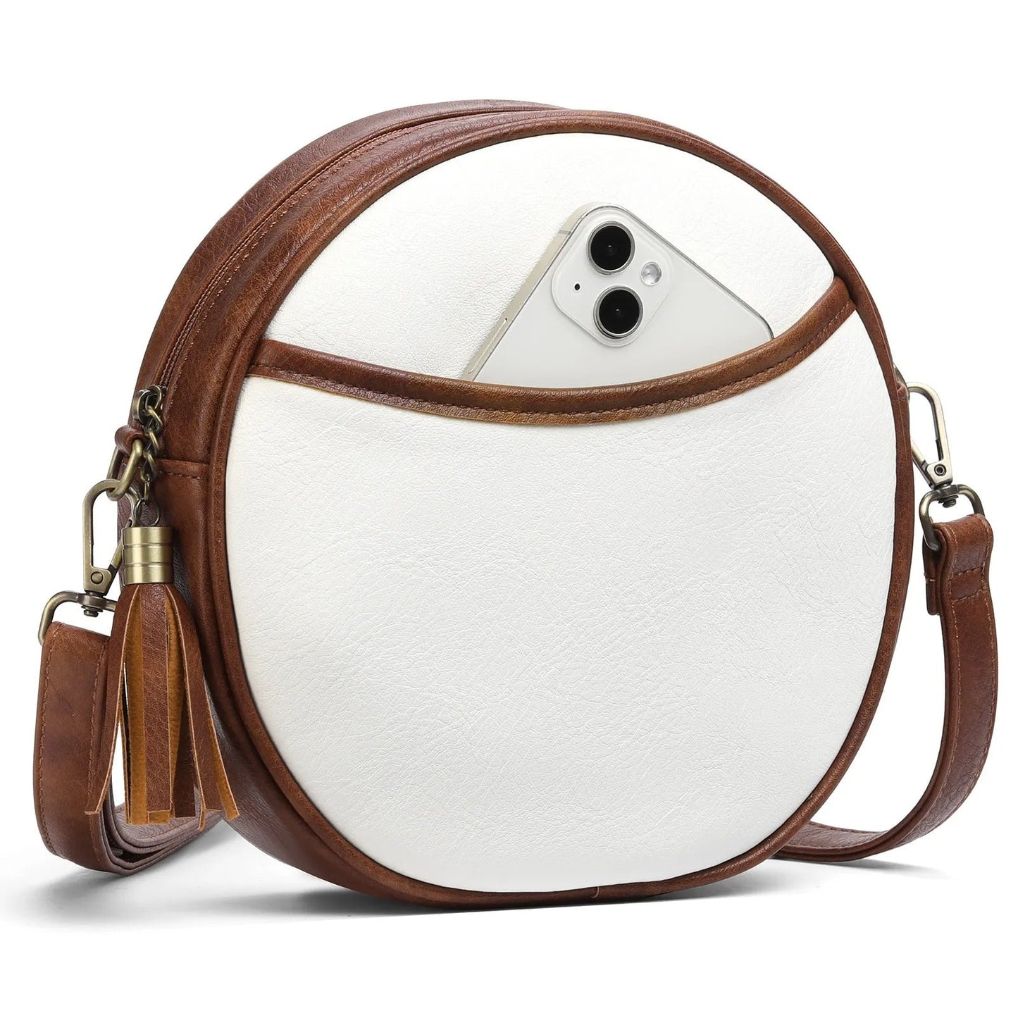 FABIENNE | Ronde Schoudertas Voor Dames Met Retro Style - Tijdloos, Stijlvol & Compact