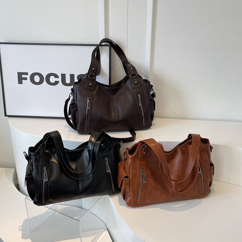 VIVIAN | Stoere Leren Dames Tas Met Uniek Design & Ritsen – Strak, Modieus & Handig