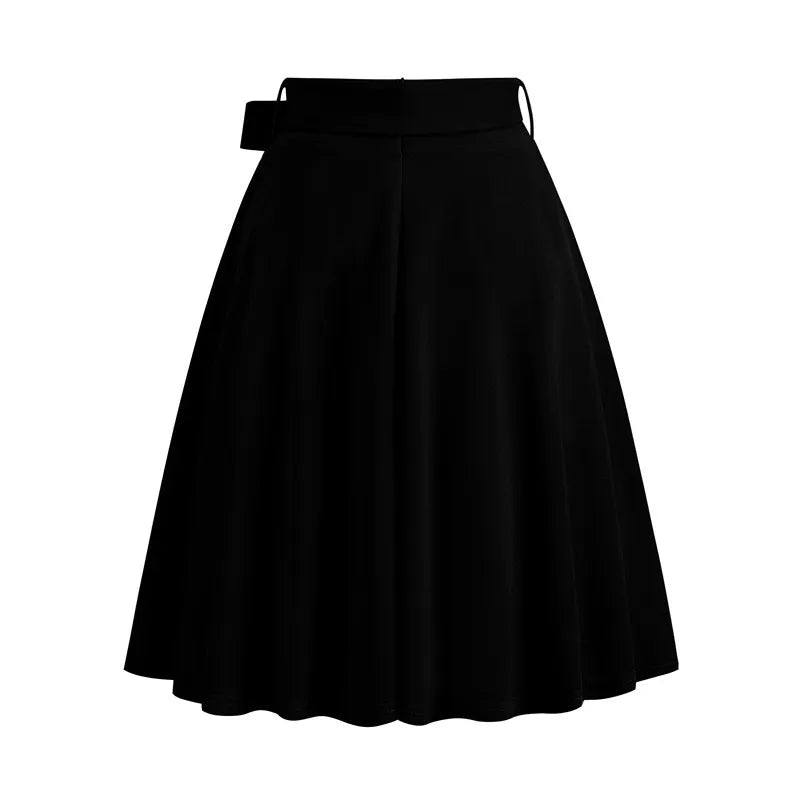LOU | Elegante Dames A-lijn Midirok met Zijstrik – Hoog Getailleerd & Flatterend Silhouet