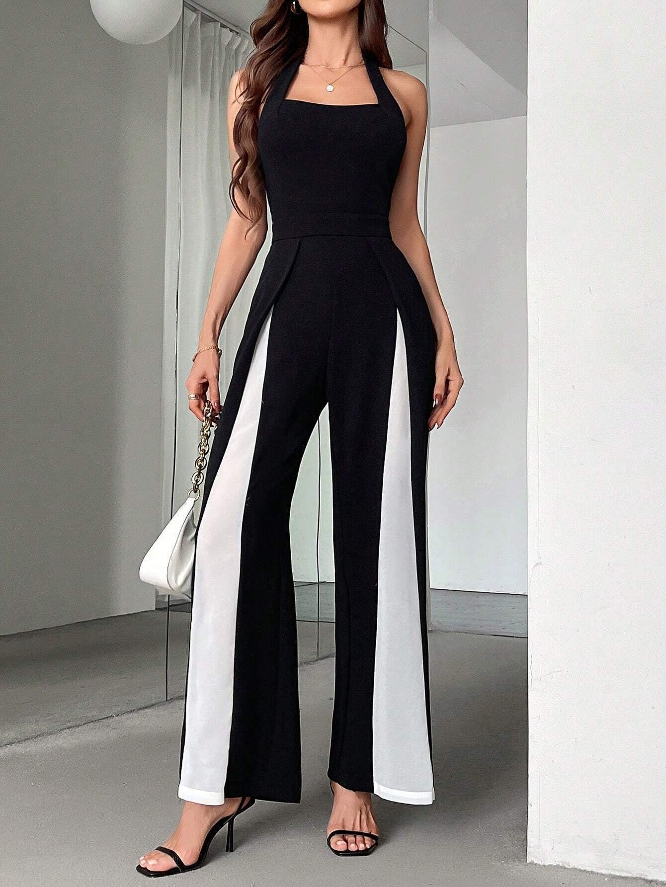 JULIANA | Luxe Jumpsuit Voor Dames Met 2 Kleurige Pijpen - Stijlvol, Elegant & Flatterend