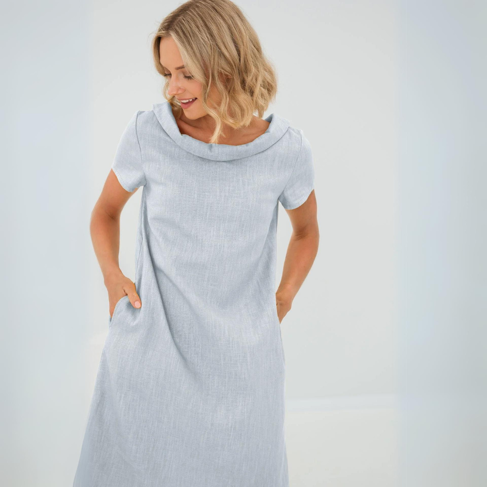 ALINA | Zachte Linnen Jurk Met Zakken – Ademend, Stijlvol & Perfect Voor De Zomer