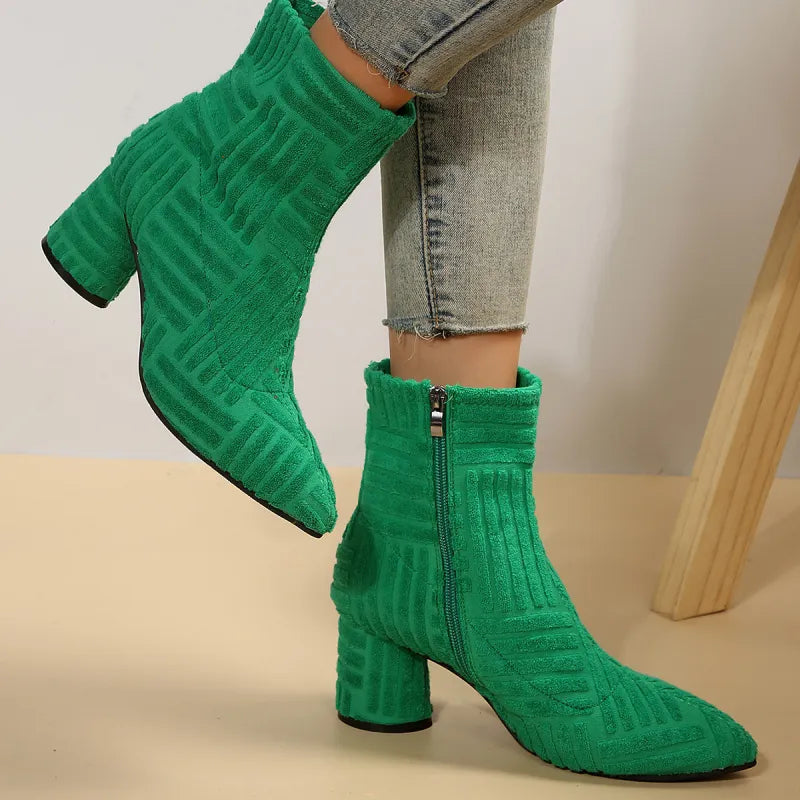 VINA | Luxe Suede Enkellaarzen Voor Dames Met Ronde Hak - Stoer, Stijlvol & Comfortabel
