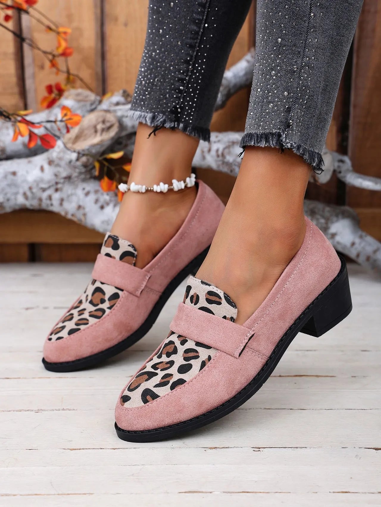 ARIA | Dames Luipaard Loafers Met Hak – Trendy, Comfortabel & Verfijnd