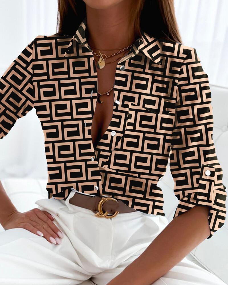 MARIS | Zomer Dames Blouse – Abstracte Print voor Kantoor & Vrije Tijd