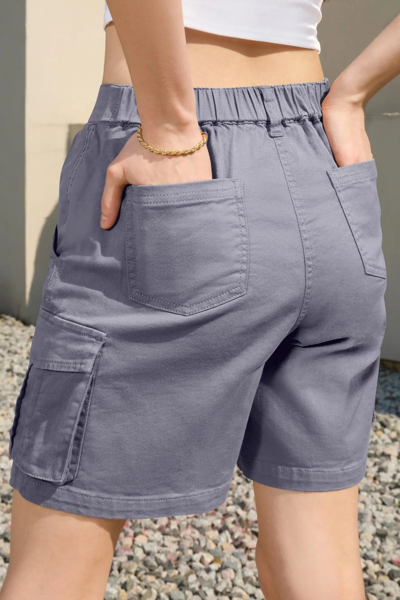 NORA | Comfortabele Dames Cargo Shorts – Hoge Taille, Stoer & Stijlvol Voor Elke Dag