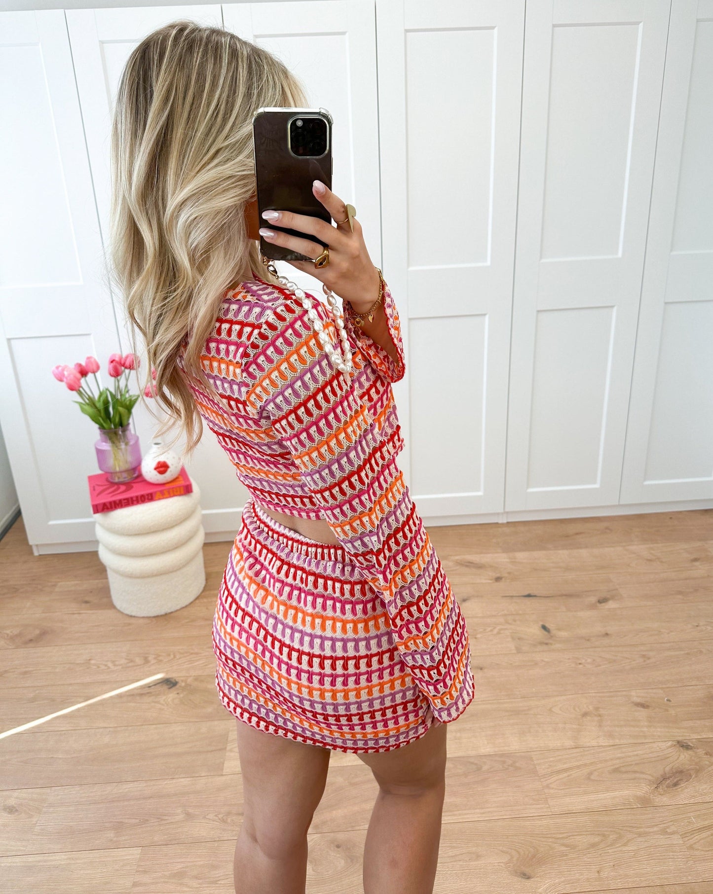 VIONNE | Dames Tweedelige Zomer Set - Getextureerde Top en Rok voor Zomerlooks
