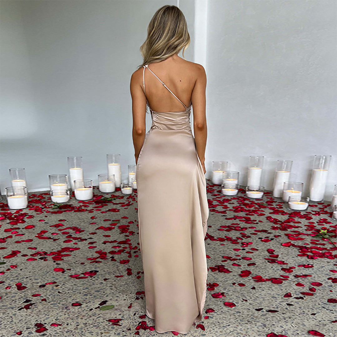 DAVIDA | Luxe Maxi Satijnen Jurk Voor Dames - Glanzend & Zelfverzekerd