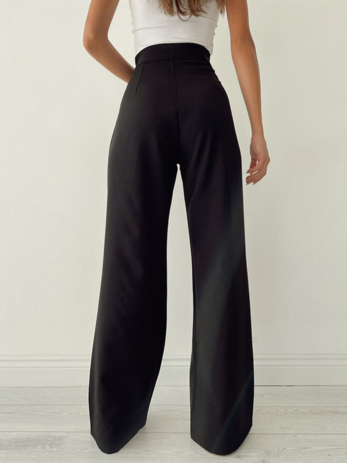 AIDA | High-Waist Dames Pantalon Met Striksluiting – Licht, Losvallend & Ideaal Voor elke Gelegenheid