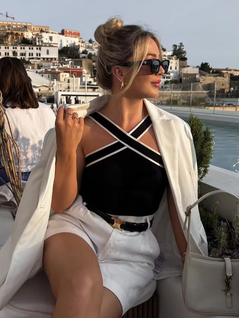 NOOR | Elegante Top Voor Dames Met Gekruiste Borstbanden – Functioneel, Stijlvol, Comfortabel