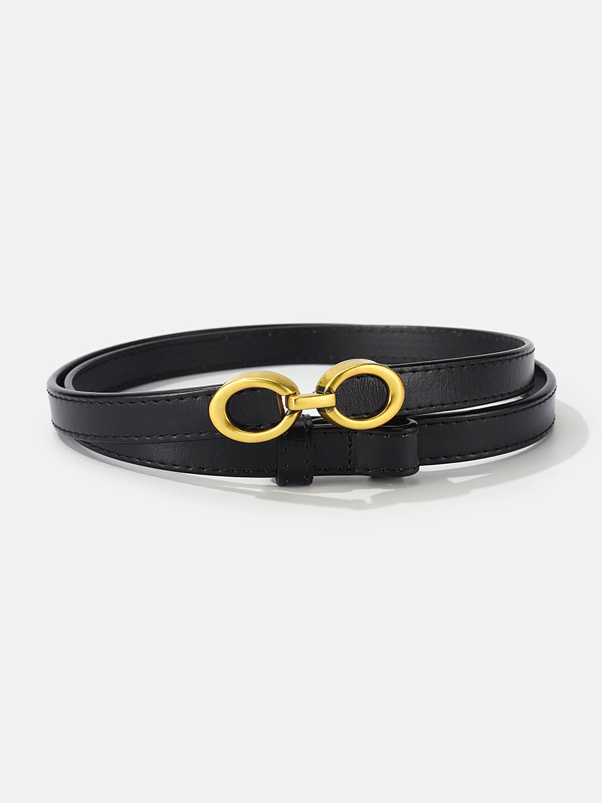 SOFIE | Smalle Leren Damesriem Met Gouden Ringengesp – Stijlvol, Elegant & Verstelbaar