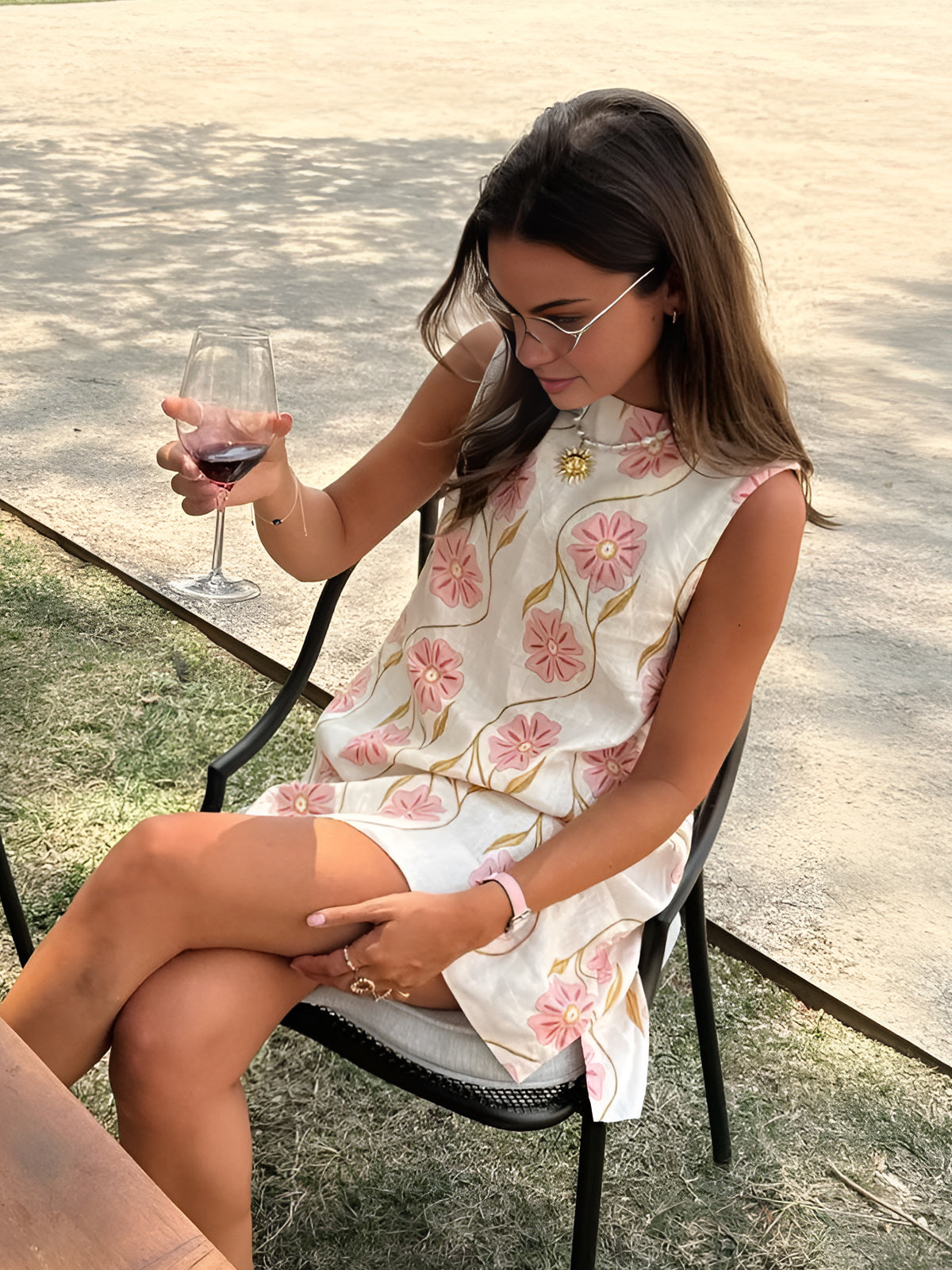 FLORINA | Mouwloze ZomerJurk met Bloemen Print - Voor Dames