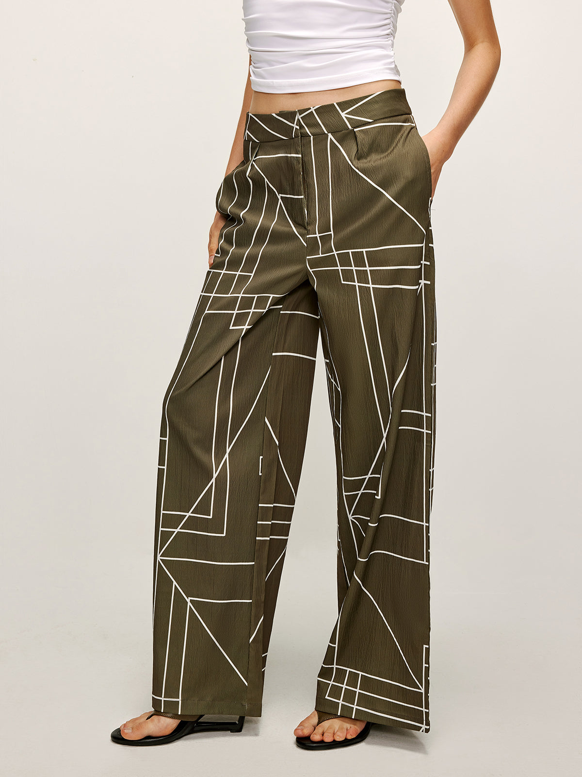 LINA | Losvallende Dames Broek Met Grafisch Design – Luchtig, Stijlvol & Perfect Voor Zomerlooks